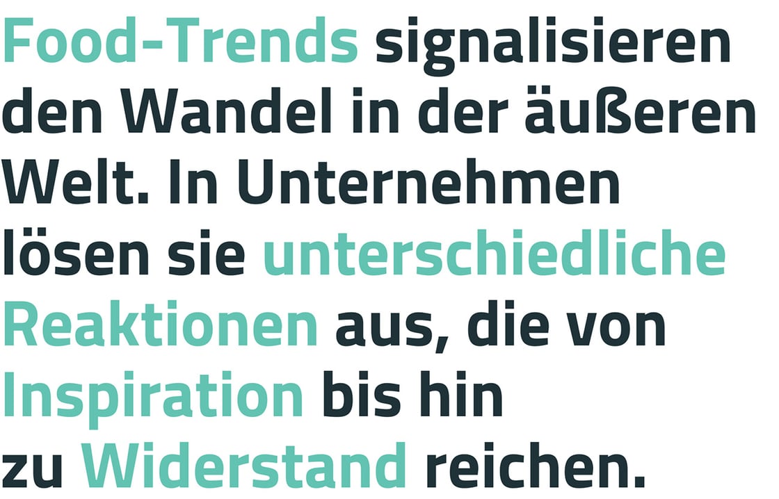 Header-Zitat Newsletter Food-Trends unterschiedliche Reaktionen in Unternehmen